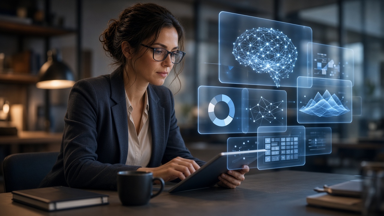best new AI productivity tools illustration
